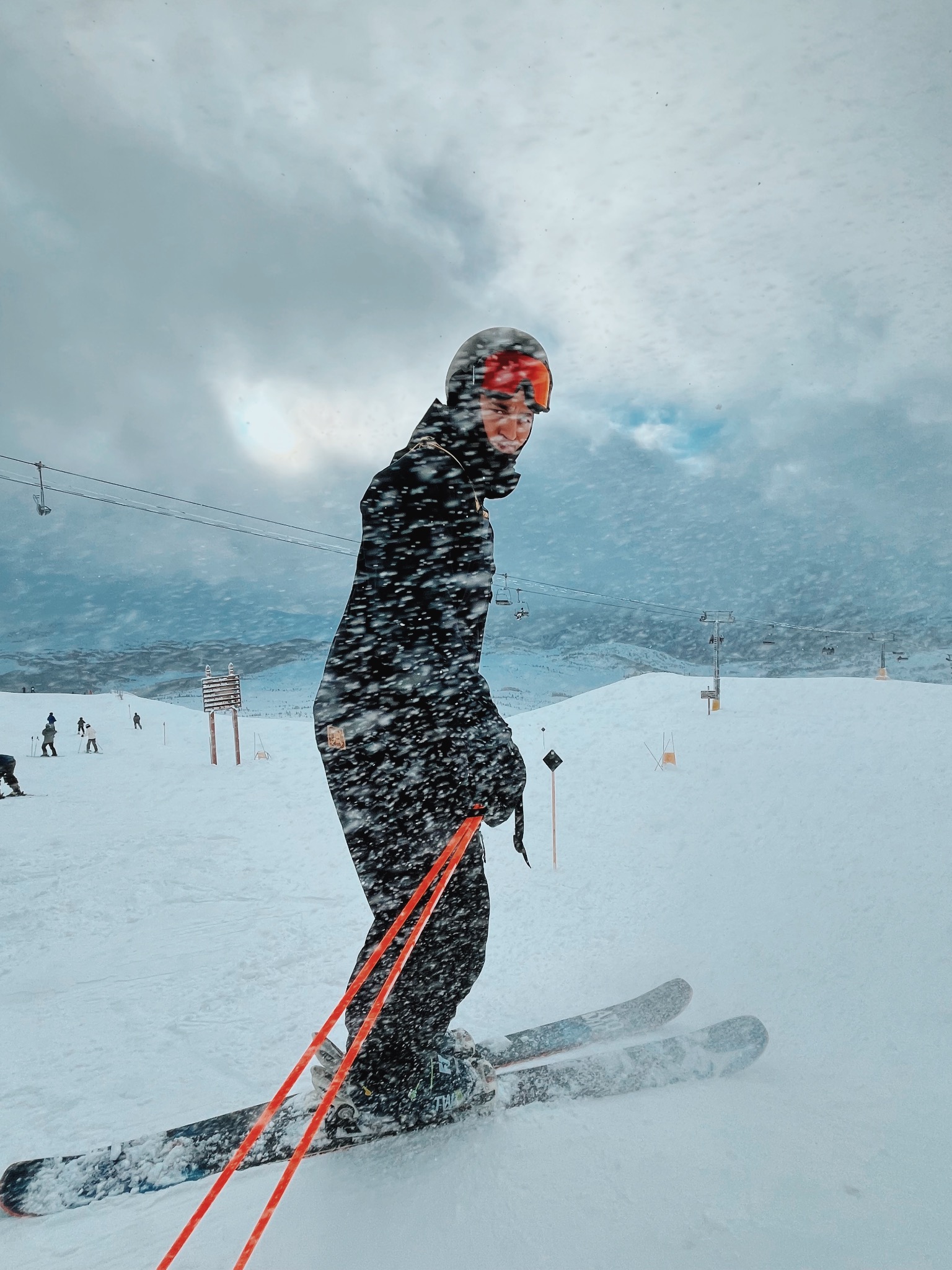 Skiing in the mountains, February 2025